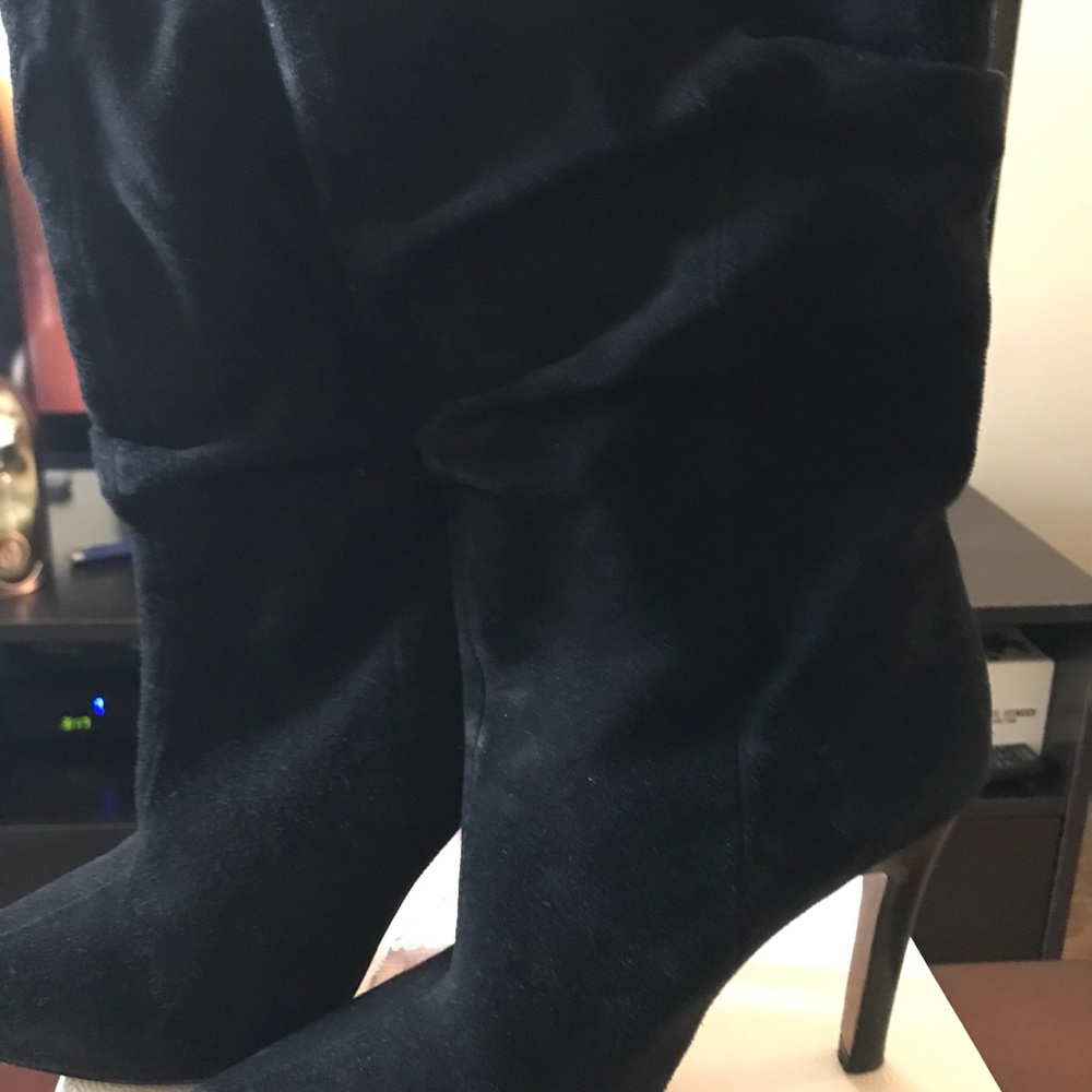 Black suede boots